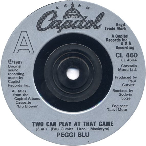 Peggi Blu - Two Can Play At That Game - Used Vinyl Record 7" image 3