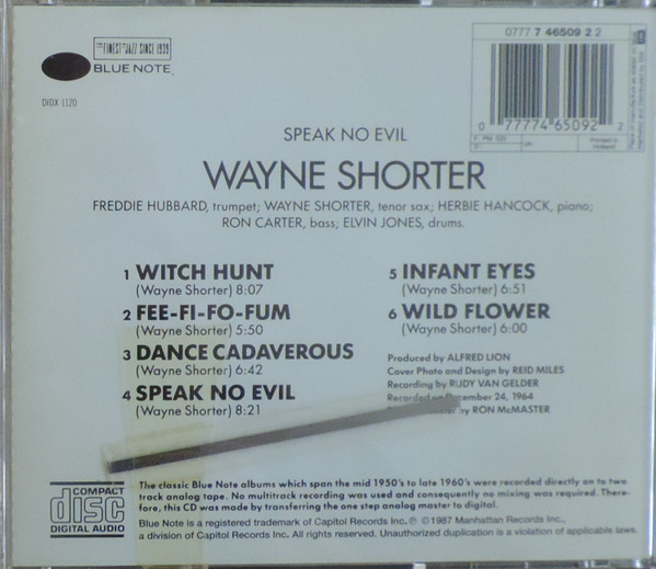 Wayne Shorter - Speak No Evil - Used CD image 2