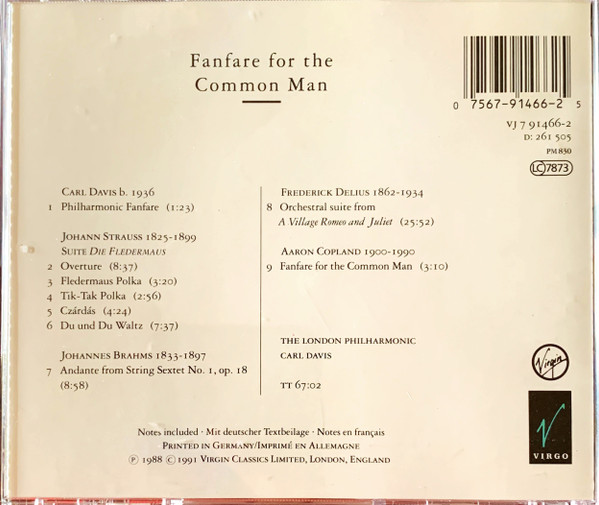 London Philharmonic - Fanfare for the Common Man - Used CD image 2