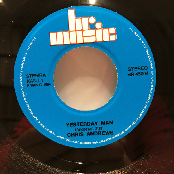 Chris Andrews - Yesterday Man / Carole Ok - Used Vinyl Record 7" image 3