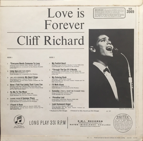 Cliff Richard - Love Is Forever - Used Vinyl Record image 2