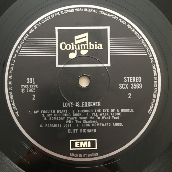 Cliff Richard - Love Is Forever - Used Vinyl Record image 5
