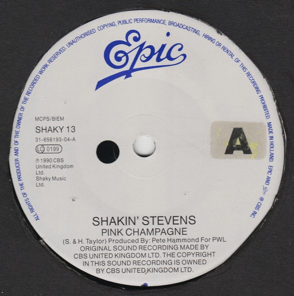 Shakin' Stevens - Pink Champagne - Used Vinyl Record 7" image 3