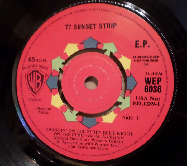 Warren Barker - 77 Sunset Strip - Used Vinyl Record 7" image 3