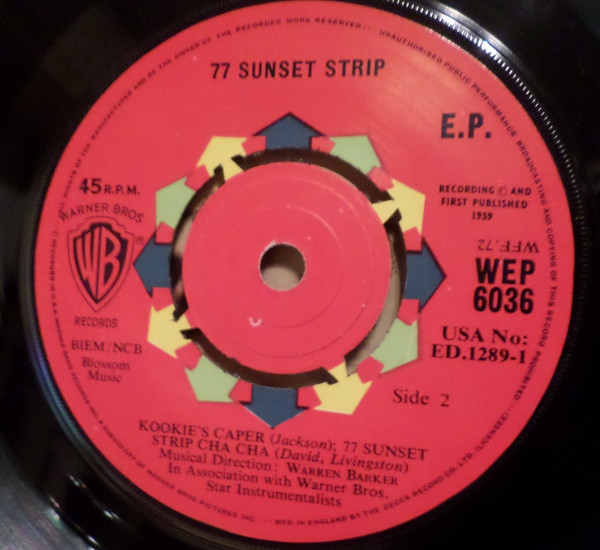 Warren Barker - 77 Sunset Strip - Used Vinyl Record 7" image 4