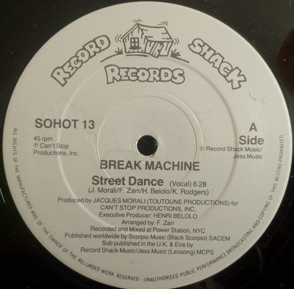 Break Machine - Street Dance - Used Vinyl Record 12" image 3