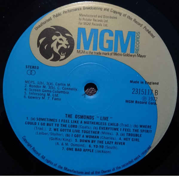 Osmonds - Live - Used Vinyl Record image 6