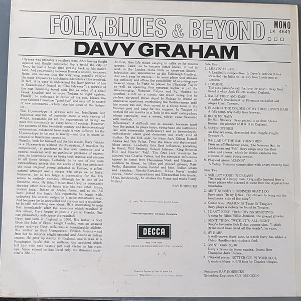 Davy Graham - Folk, Blues & Beyond - Used Vinyl Record image 2
