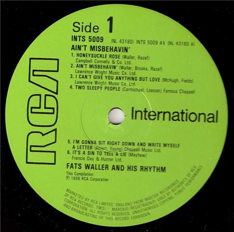 Fats Waller & His Rh - Ain't Misbe-havin' - Used Vinyl Record image 3