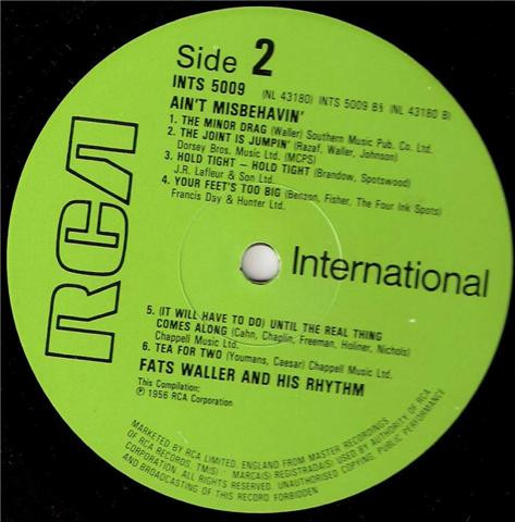Fats Waller & His Rh - Ain't Misbe-havin' - Used Vinyl Record image 4