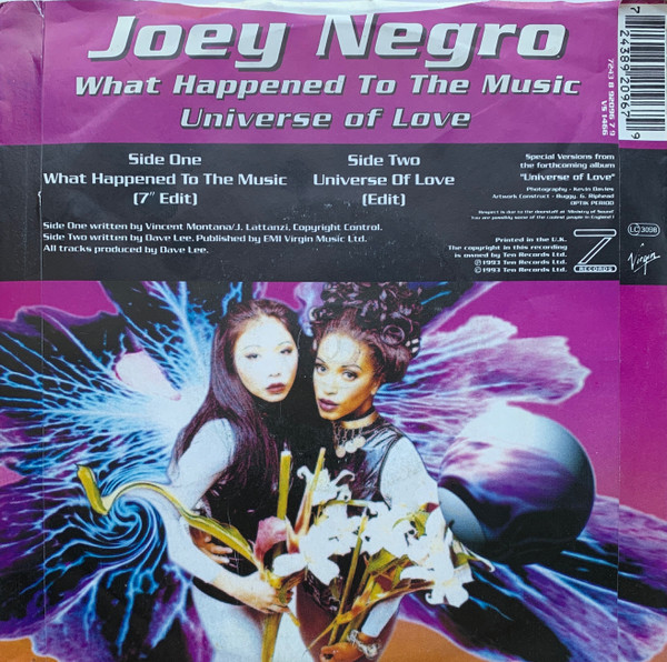 Joey Negro - What Happened To The Music - Used Vinyl Record 7" image 2