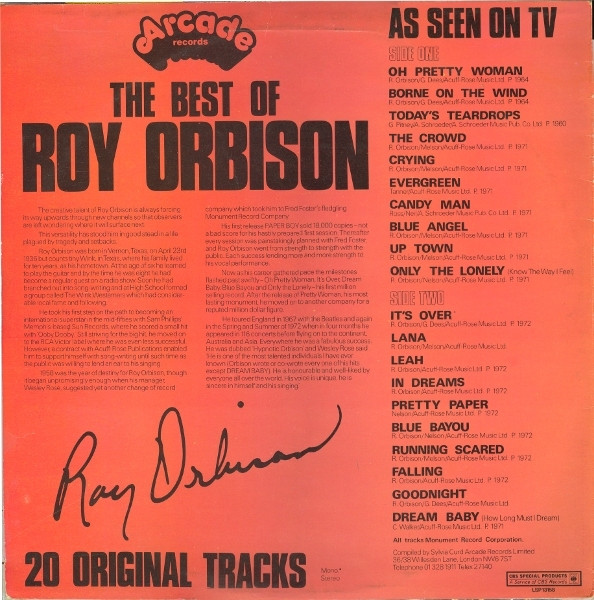 Roy Orbison - Best Of - Used Vinyl Record image 2