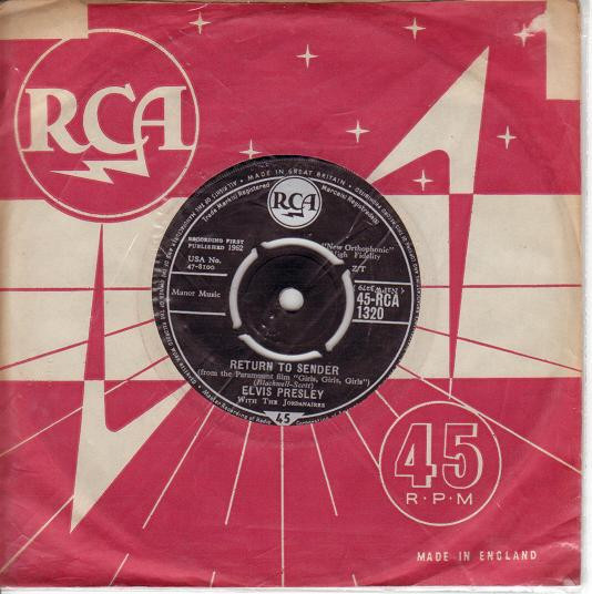Elvis Presley - Return To Sender - Used Vinyl Record 7" image 3