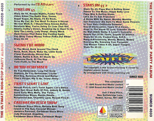 CD Allstars - Ultimate Non-Stop Party Album - Used CD image 3