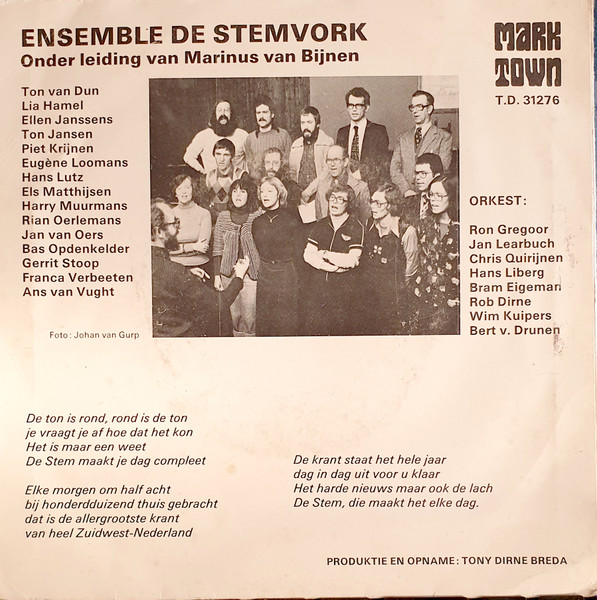 Ensemble De Stemvork - De Ton Is Rond - Used Vinyl Record 7" image 2