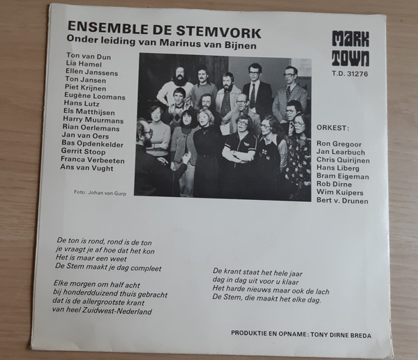 Ensemble De Stemvork - De Ton Is Rond - Used Vinyl Record 7" image 4