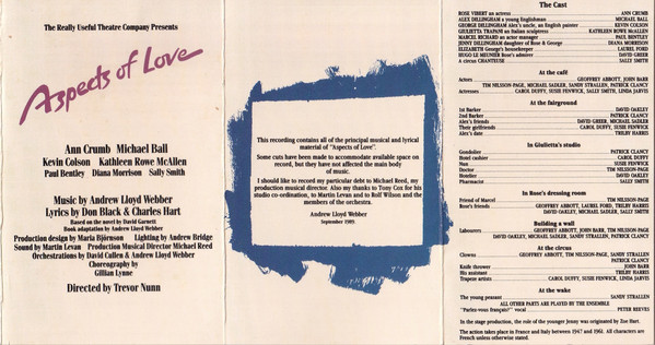 Andrew Lloyd Webber - Aspects Of Love - Used Cassette image 2