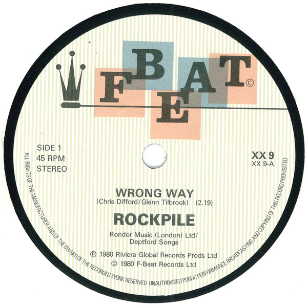 Rockpile - Wrong Way - Used Vinyl Record 7" image 3