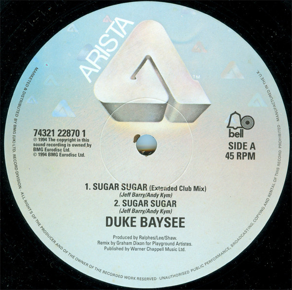 Duke Baysee - Sugar Sugar - Used Vinyl Record 12" image 3