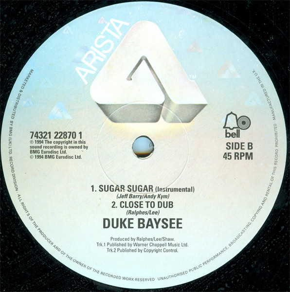 Duke Baysee - Sugar Sugar - Used Vinyl Record 12" image 4