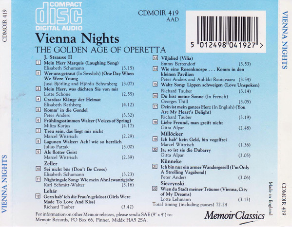 Johann Strauss Jr. - Vienna Nights - The Golden Age Of Operetta - Use image 2
