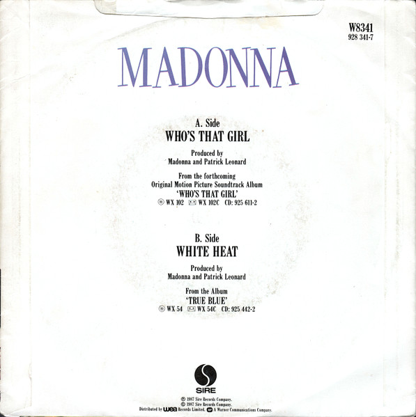 Madonna - Who's That Girl - Used Vinyl Record 7" image 2