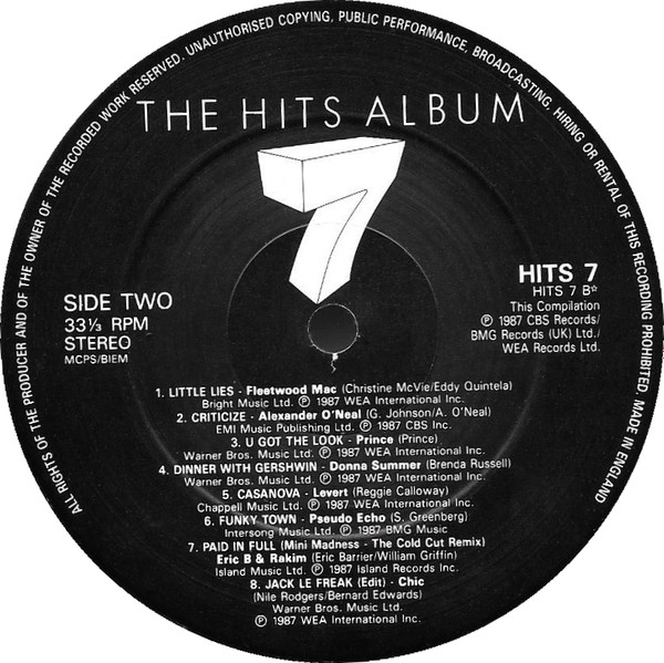 Various - Hits Album 7 - Used Vinyl Record image 7