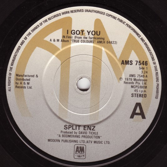 Split Enz - I Got You - Used Vinyl Record 7" image 3