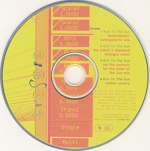 Erasure - Run To The Sun (Remixes) - Used CD image 7