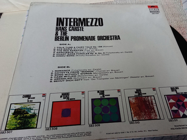 Hans Carste - Intermezzo - Used Vinyl Record image 4