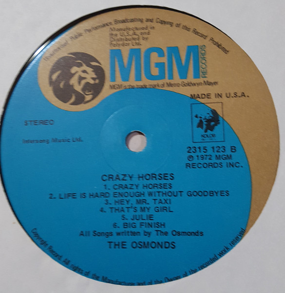 Osmonds - Crazy Horses - Used Vinyl Record image 4