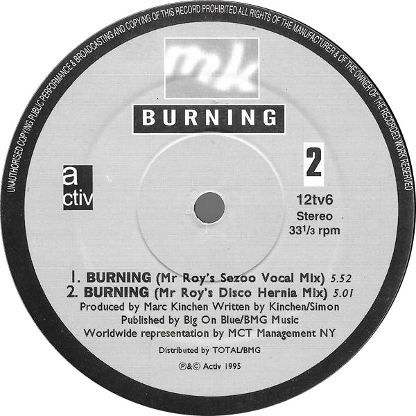Marc Kinchen - Burning - Used Vinyl Record 12" image 4