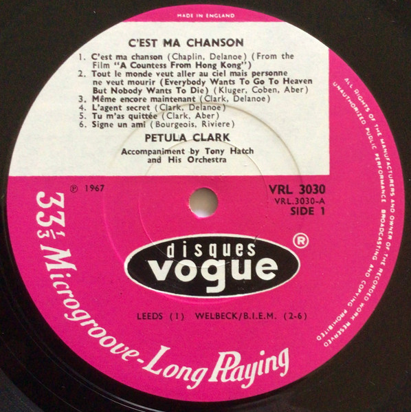 Petula Clark - C'est Ma Chanson - Used Vinyl Record image 3