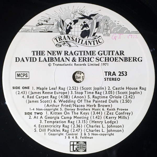 David Laibman - New Ragtime Guitar - Used Vinyl Record image 3