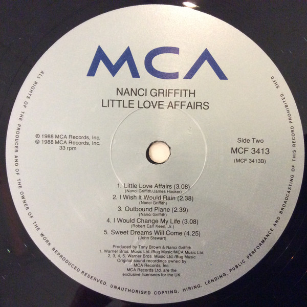 Nanci Griffith - Little Love Affairs - Used Vinyl Record image 4