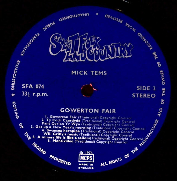 Mick Tems - Gowerton Fair and other songs from South Wales - Used Vinyl image 4