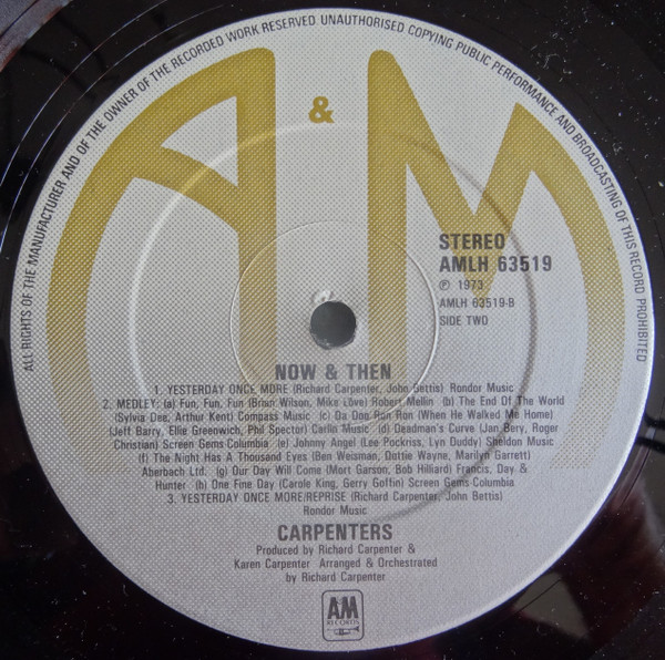 Carpenters - Now & Then - Used Vinyl Record image 6