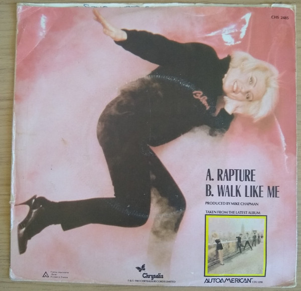Blondie - Rapture - Used Vinyl Record 7" image 2