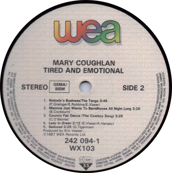 Mary Coughlan - Tired & Emotional - Used Vinyl Record image 4