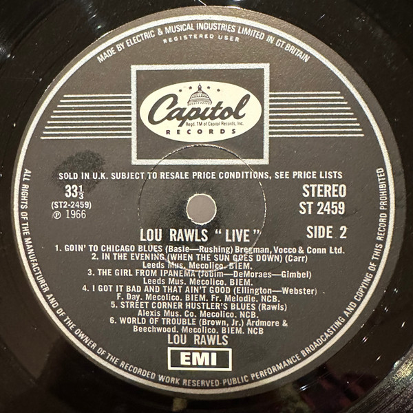 Lou Rawls - Live! - Used Vinyl Record image 4