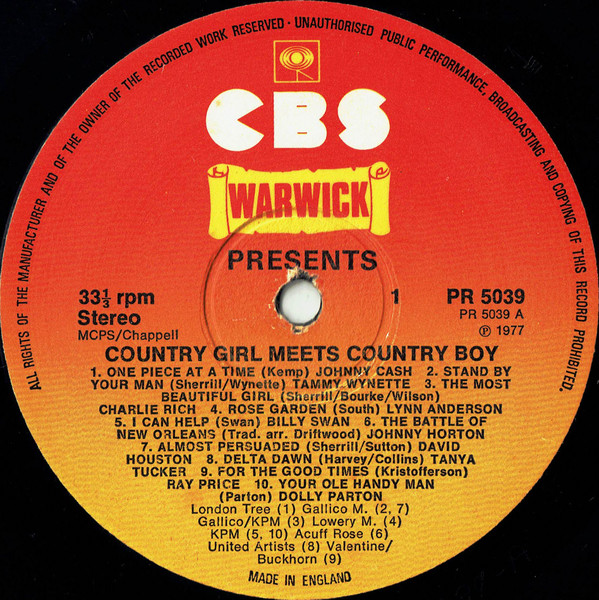 Various - Country Girl Meets Country Boy - Used Vinyl Record image 3