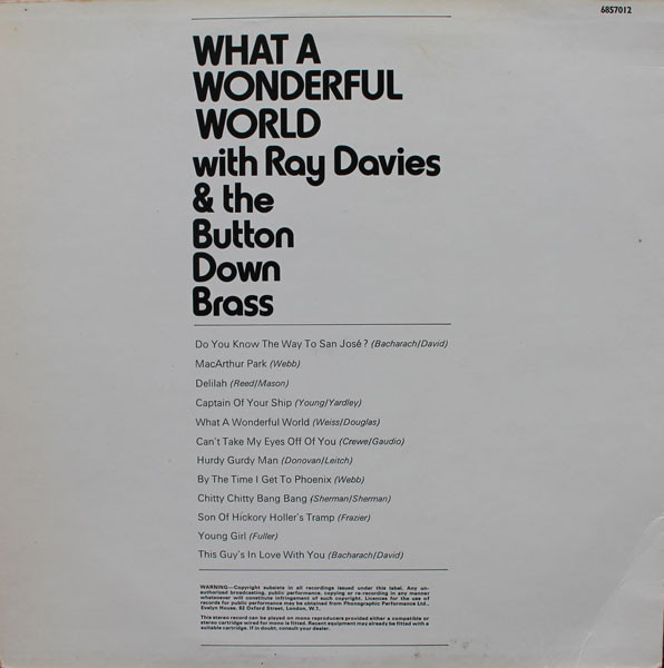 Button Down Brass - What A Wonderful World - Used Vinyl Record image 2