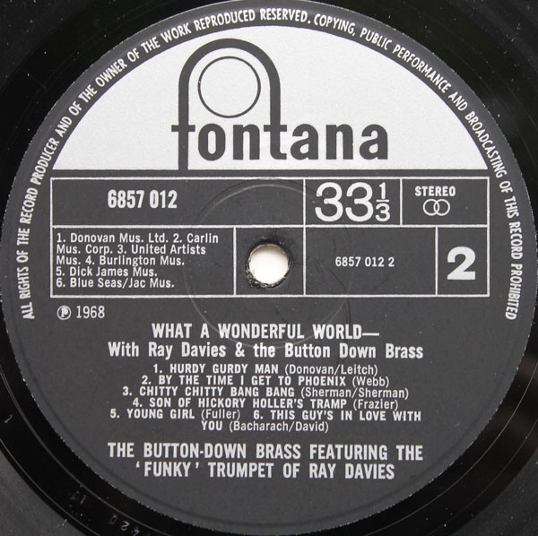 Button Down Brass - What A Wonderful World - Used Vinyl Record image 4