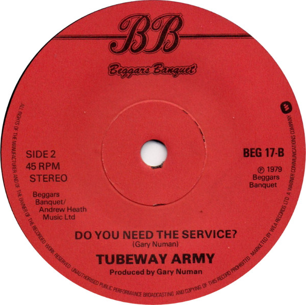 Tubeway Army - Down In The Park - Used Vinyl Record 7" image 5