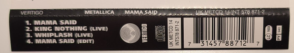 Metallica - Mama Said - Used CD image 3