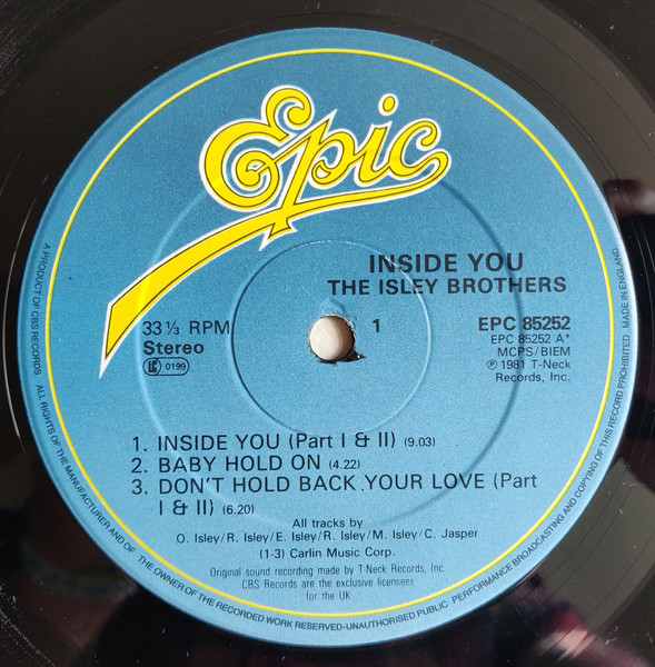 Isley Brothers - Inside You - Used Vinyl Record image 3