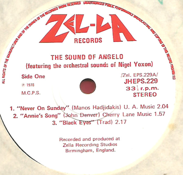Angelo - Sound Of - Used Vinyl Record 7" image 3