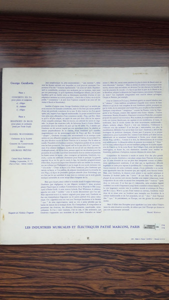 George Gershwin - Concerto En Fa / Rhapsody In Blue - Used Vinyl Reco image 2