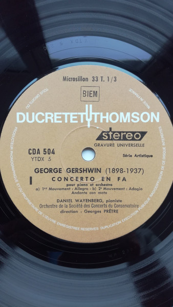 George Gershwin - Concerto En Fa / Rhapsody In Blue - Used Vinyl Reco image 3