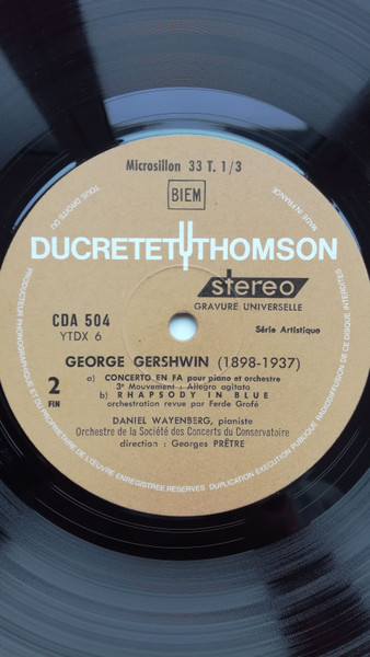 George Gershwin - Concerto En Fa / Rhapsody In Blue - Used Vinyl Reco image 4